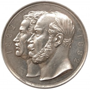  medal pamiątkowy z 1887 r, autorstwa Weigand’a i Kullrich’a na 50-lecie Związku Jeździeckiego na Śląsku