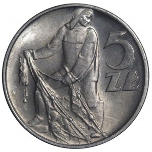 5 złotych 1958 - odmiana z wąska cyfrą 8