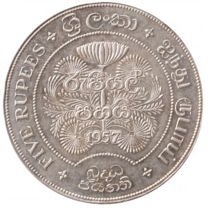 Cejlon (Sri Lanka), 5 rupii 1957