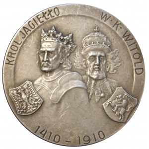 Medal z 1910 roku autorstwa Karola Czaplickiego wybity z okazji 500. rocznicy pogromu Krzyżaków pod Grunwaldem
