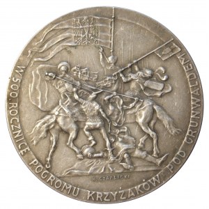 Medal z 1910 roku autorstwa Karola Czaplickiego wybity z okazji 500. rocznicy pogromu Krzyżaków pod Grunwaldem