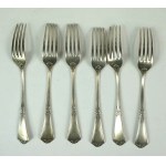 [WADYSAW HEMPEL] Set for 6 persons + table centerpiece, 41 items, Polish silver [pre-1944], sample 800, goldsmith W.H.[Wladyslaw Hempel], Warsaw, BEAUTIFUL state of preservation!