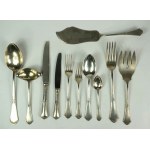 [WADYSAW HEMPEL] Set for 6 persons + table centerpiece, 41 items, Polish silver [pre-1944], sample 800, goldsmith W.H.[Wladyslaw Hempel], Warsaw, BEAUTIFUL state of preservation!