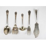 [WADYSAW HEMPEL] Set for 6 persons + table centerpiece, 41 items, Polish silver [pre-1944], sample 800, goldsmith W.H.[Wladyslaw Hempel], Warsaw, BEAUTIFUL state of preservation!