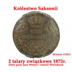 Talíř s tolary vyrobený na oslavu sjednocení Německa (1871) a zlaté svatby královského páru Saského království - Johanna Wettina a Amelie Wittelsbachové (1872) - UNIKÁT!