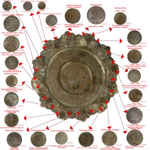 Patera z talarami wykonana dla uczczenia zjednoczenia Niemiec (1871) oraz złotych godów pary królewskiej Królestwa Saksonii - Jana Wettyna i Amelii Wittelsbach (1872) - UNIKAT!