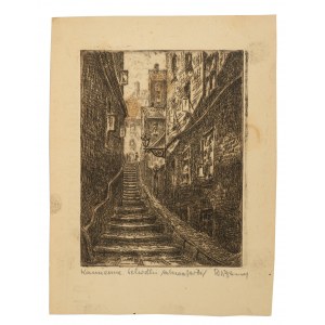 WĄSOWICZ Dariusz - Set of 4 etchings: 1. Old town, 2. From the W-Z route, 3 and 4. Stone steps in two color versions