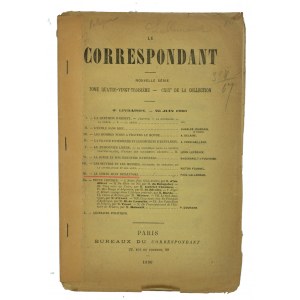 Le Correspondant, Paris 1880, Artikel gewidmet dem Grafen Jan Kanty Dzialynski