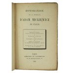 Honoration de la Memoire d'Adam Mickiewicz en Italie / Honouring the Memory of Adam Mickiewicz in Italy, Paříž 1881.