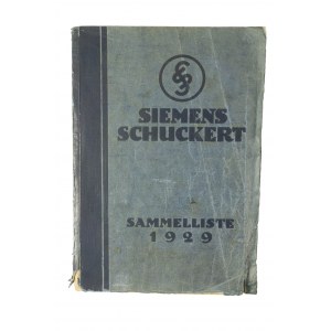 SIEMENS Schuckert Sammelliste 1929 / SIEMENS Electrics / Aktuální katalog