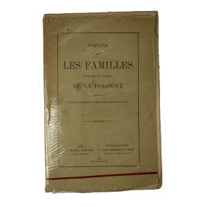 Noticess les Families illustres et titrees de la Pologne / Vynikajúce a titulované poľské rodiny, obsahuje 3 farebné tabuľky s erbami rodov, Paríž 1862.