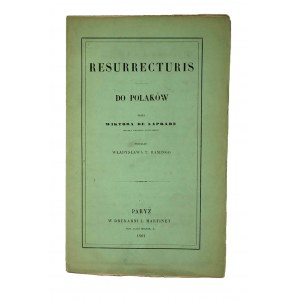 DE LAPRADE Wiktor - Resurrecturis pre Poliakov, Paríž 1861,