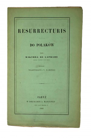 DE LAPRADE Wiktor - Resurrecturis dla Polaków, Paryż 1861r.,