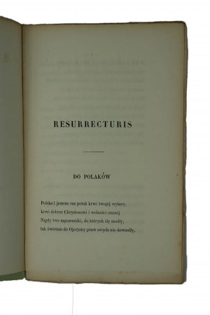 DE LAPRADE Wiktor - Resurrecturis dla Polaków, Paryż 1861r.,