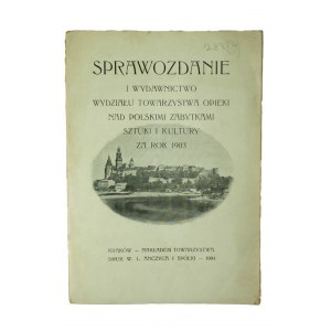TOMKOWICZ Stanisław - Zámek v Pieskové Skále s plánem a 10 vyobrazeními v textu / Zpráva a publikace Odboru Společnosti pro ochranu polských památek umění a kultury za rok 1903.