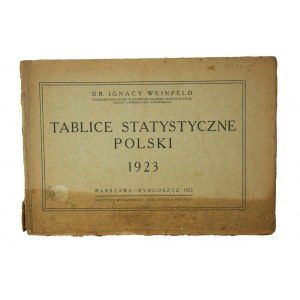WEIFELD Ignacy - Štatistické tabuľky Poľska 1923, Varšava-Bydgoszcz 1923.