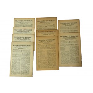 Set of 8 pieces Antiquarian News of the Bibliophile Polish Antiquarian Society of Book Lovers, Krakow 1926-29.