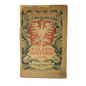 ŁUNIŃSKI Ernest - Polens historie, Kopenhagen 1917, auf Dänisch, Umschlag von Jan Bukowski