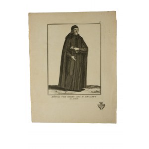 Mnich zakonu św. Bazylego w Polsce / Mönch vom orden des H. Basilius in Polen, przerys Wł. Bartynowskiego z końca XIXw.
