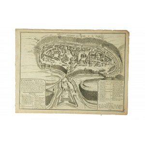 [17. Jh.] KAMIENIEC PODOLSKI - Vogelperspektive der Stadt, Nicolas De Fer, Paris 1691.