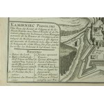 [XVIIw.] KAMIENIEC PODOLSKI - Widok miasta z lotu ptaka, Nicolas De Fer, Paryż 1691r.