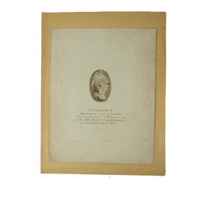 Kateřina II. jako Minerva [bohyně umění a remyosla] podle Marie Fjodorovny [1759-1828], poprvé provedeno 1789, f. 13,5 x 17,5 cm