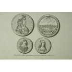 Grafika 19. stol. - Dvě medaile patřící Numismatickému kabinetu ve Varšavě, rytina z knihy Storia della Polonia od ZAYDLERA, Firenze 1831, f. 23 x 16 cm