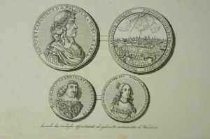 Graphic of the 19th c. - Two medals belonging to the Numismatic Cabinet of Warsaw, print from 