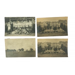 Soubor 4 fotografií [před rokem 1939] fotbalového klubu z Kujavsko-Pomorského kraje [město Więcbork ???].