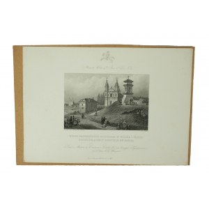 [VILNA] View of the suburb of Snipiszek in Vilnius and the statue of the Savior by the church of Sgo. Raphael, 1849. Album de Vilna,