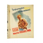 Kalendarz IKC na rok 1937 z pięknymi, kolorowymi reklamami m.in.: PKO, Polskiego Monopolu Tytoniowego, porcelany z Ćmielowa