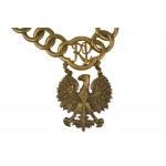 Łańcuch sędziowski z lat 1946-1952, napis RP z orłem bez korony, rozmiar orła ok. 72x70mm