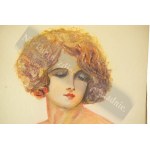 [LIGOŃ] Szkicownik z oryginalnymi pracami z lat 1934-40, prace sygnowane LIGOŃ, f. 33 x 24,5cm UNIKAT !