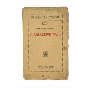 MASSONIUS Marian - O boľševizme, Poznaň 1921.