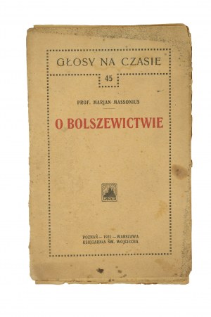 MASSONIUS Marian - O bolszewictwie, Poznań 1921r.