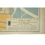 Turistický plán Varšavy, Varšava 1938, 57,5 x 42 cm, vzadu Krátký informátor - průvodce Varšavou, RARE