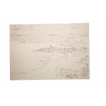 SKUPIN Richard - akvarel IZOLA se skicou, signováno, 60. léta 20. století, f. 35,5 x 24 cm