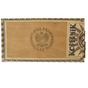 [II RP] Polski Monopol Tytoniowy - original, Zigarrenkiste aus Pappe KOPERNIK, auf der Rückseite Datum X.34