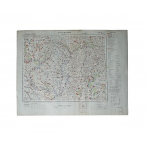 Mapa ROMNY, město na Ukrajině, z roku 1941, opraveno v I.1943, měřítko 1:300.000, f. 65 x 50cm
