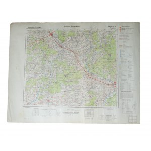Mapa ROSSLAWL (Roslaw), Smolenská oblast, stav v roce 1941, opraveno v I.1943, měřítko 1:300.000, f. 64,5 x 50cm
