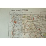 Karte von MILLEROVO, Russland, Rostov Oblast, Stand 1941, korrigiert im I.1943, Maßstab 1:300.000, F. 64,5 x 50cm
