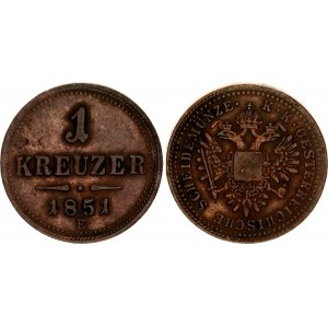 Austria 1 Kreuzer 1851 E