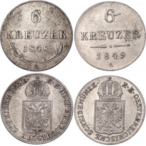 Austria 2 x 6 Kreuzer 1848 - 1849 A