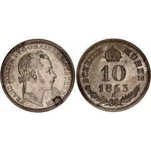 Austria 10 Kreuzer 1863 A