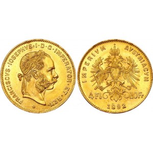 Austria 4 Florin / 10 Francs 1892 Restrike
