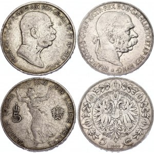 Austria 2 x 5 Corona 1900 - 1908