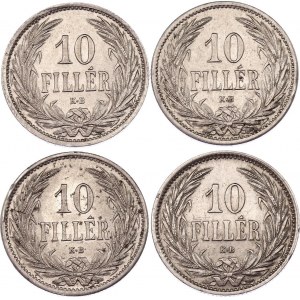 Hungary 4 x 10 Filler 1908 KB