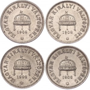 Hungary 4 x 10 Filler 1908 KB