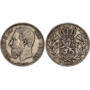 Belgium 5 Francs 1867