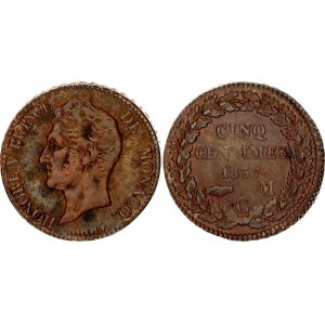 Monaco 5 Centimes 1837 MC